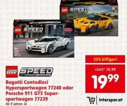 Interspar Bugatti centodieci hypersportwagen 77240 oder porsche 911 gt3 super sportwagen 77239 Angebot