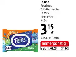dm Tempo feuchtes toilettenpapier family maxi pack Angebot