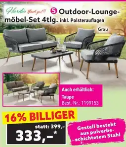 Norma Outdoor-lounge- möbel-set 4tlg. inkl. polsterauflagen Angebot