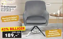 Norma Drehsessel mit samtbezug, ca. 76 x 67 x 85 cm Angebot