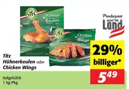 Nah&Frisch Titz hühner keulen oder chicken wings Angebot