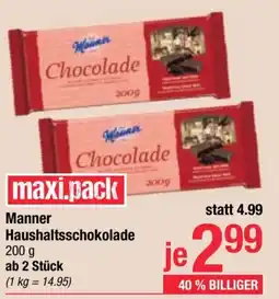 Maximarkt Manner haushaltsschokolade Angebot