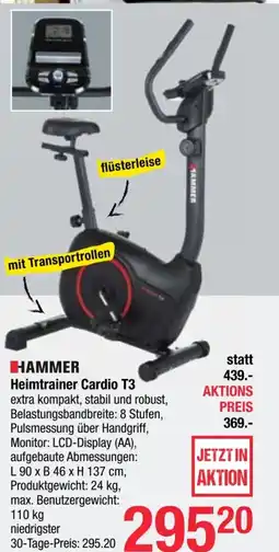 Maximarkt Hammer heimtrainer cardio t3 Angebot