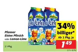 Nah&Frisch Pfanner eistee pfirsich oder lemon-lime Angebot