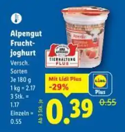 Lidl Alpengut Frucht joghurt Angebot