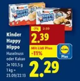 Lidl Kinder Happy Hippo Angebot