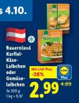Lidl Bauernland Karfiol- Käse- Laibchen oder Gemüse- laibchen Angebot