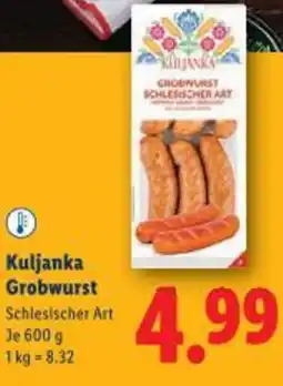 Lidl Kuljanka Grobwurst Angebot