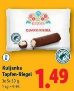 Lidl Kuljanka Kuljanka Topfen-Riegel Je 5x 30 g 1 kg = 9.93 Angebot