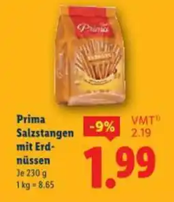 Lidl Prima Salzstangen mit Erd- nüssen Angebot