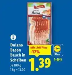 Lidl Dulano Bacon Bauch in Scheiben Angebot