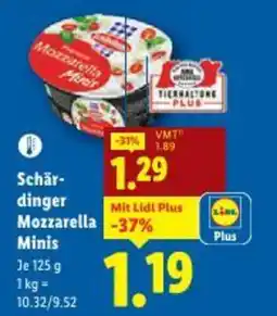 Lidl Schär- dinger Mozzarella Minis Angebot