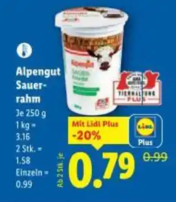 Lidl Alpengut Sauer rahm Angebot
