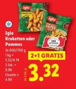 Lidl Iglo Kroketten oder Pommes Angebot