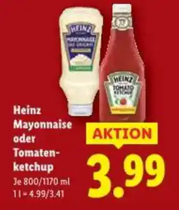 Lidl Heinz Mayonnaise oder Tomaten- ketchup Angebot
