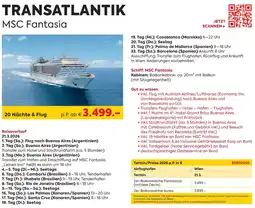 Billa Reisen MSC Fantasia Angebot