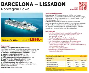 Billa Reisen Norwegian Dawn Angebot