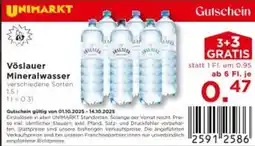 Unimarkt Vöslauer Mineralwasser Angebot