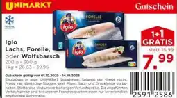 Unimarkt Iglo Lachs, Forelle, oder Wolfsbarsch Angebot