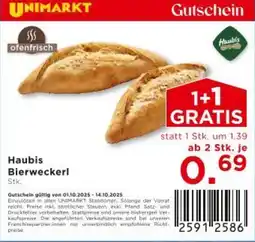 Unimarkt Haubis Bierweckerl Angebot