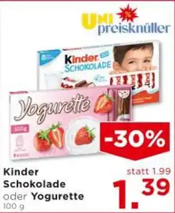 Unimarkt Kinder schokolade oder Yogurette Angebot