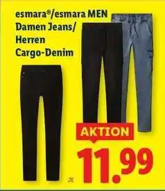 Lidl esmara /esmara MEN Damen Jeans/Herren Cargo-Denim Angebot