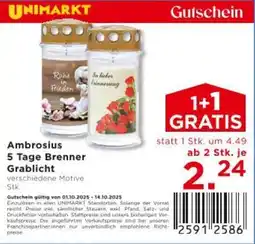 Unimarkt Ambrosius 5 Tage Brenner Grablicht Angebot