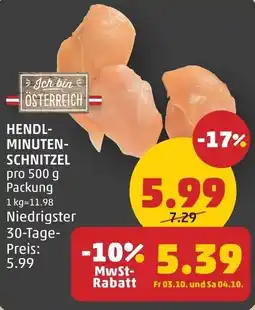 PENNY Hendl minuten schnitzel Angebot