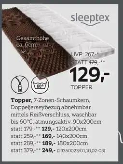 XXXLutz sleeptex TOPPER Angebot