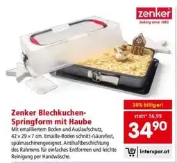 Interspar Zenker Blechkuchen-Springform mit Haube Angebot