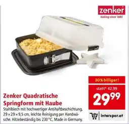 Interspar Zenker Quadratische Springform mit Haube Angebot