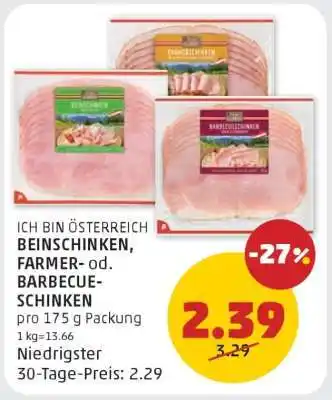 PENNY BEINSCHINKEN, FARMER- od. BARBECUE-SCHINKEN Angebot