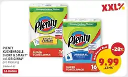 PENNY Plenty küchenrolle short & smart* od. original* pro packung Angebot