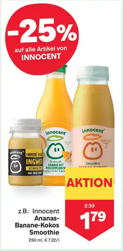 MPreis z.B.: Innocent Ananas- Banane-Kokos Smoothie Angebot