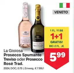 MPreis La gioiosa prosecco spumante treviso oder prosecco rosé trad Angebot