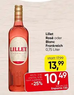 Spar Lillet Rosé oder Blanc Frankreich Angebot