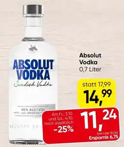 Spar Absolut vodka Angebot