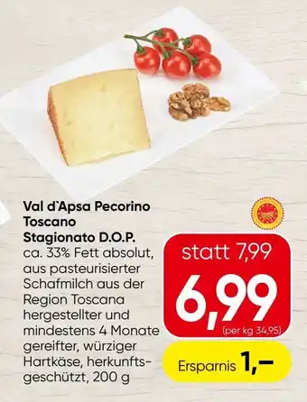 Spar Val d'Apsa Pecorino Toscano Stagionato D.O.P Angebot