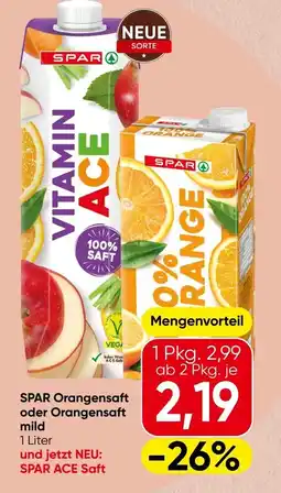 Spar SPAR Orangensaft oder Orangensaft mild Angebot