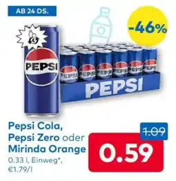 T&G Pepsi Cola, Pepsi Zero oder Mirinda Orange Angebot