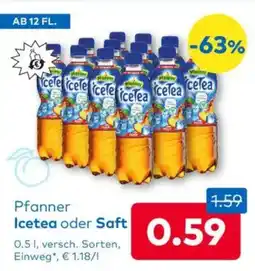 T&G Pfanner Icetea oder Saft Angebot