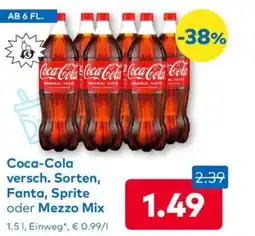 T&G Coca-Cola versch. Sorten, Fanta, Sprite oder Mezzo Mix Angebot