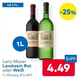 T&G Lenz Moser Landwein Rot oder Weiß Angebot