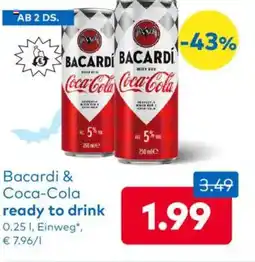 T&G Bacardi & Coca-Cola ready to drink Angebot
