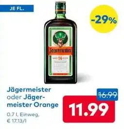 T&G Jägermeister oder Jäger- meister Orange Angebot