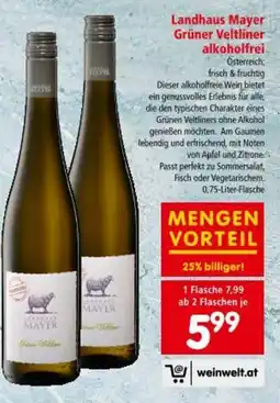 Interspar Landhaus Mayer Grüner Veltliner alkoholfrei Angebot