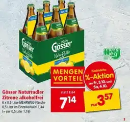 Interspar Gösser Naturradler Zitrone alkoholfrei Angebot