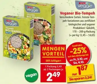 Interspar Veganer bio-tempeh Angebot