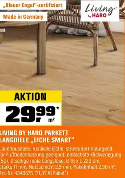 OBI Living by haro parkett langdiele eiche smart Angebot