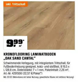 OBI Kronoflooring laminatboden oak sand cantal Angebot